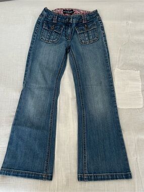 Mini Boden Girls Blue Bootcut Jeans